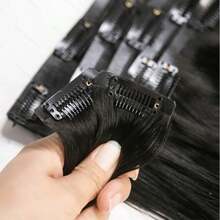ZHENDEFA Body Wave Clip In Hair Extensions Real Human Hair 8Pcs 120g Body Wave Clip Ins Brazilian Human Hair Extensions For Women Per Set With 20 Clips Double Weft Natural Black - SNatural - View 8