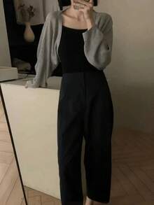 一件法式轻薄针织薄纱罩衫，夏季薄款披肩，适合搭配吊带裙穿着。 - 彩色 - 查看 3