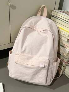 Men's Casual Backpack, Solid Color College Style Backpack, Multi-Functional Minimalist Large Capacity Lightweight Backpack, Suitable For Travel And Commuting - Multicolor - View 4