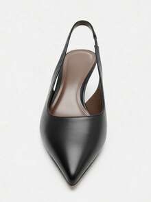 2026 Spring/Summer New Women's Gray-Brown Pointed Toe Mule Heels,Mothers Day Gift - Black - View 3