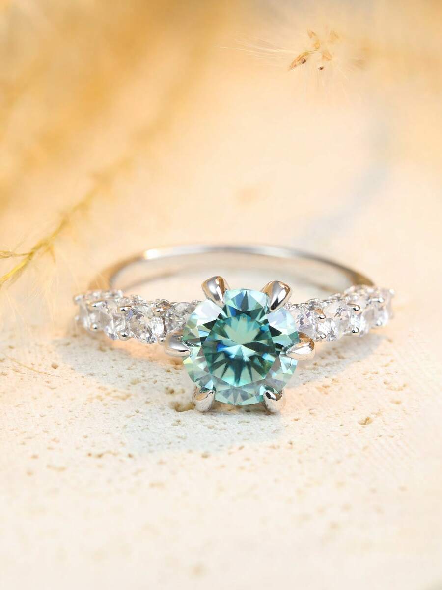 Nhẫn đính hôn Moissanite 3 carat bằng bạc sterling 925 dành cho nữ, nhẫn hứa hẹn tinh tế, phụ kiện thời trang hàng ngày, món quà lý tưởng cho người yêu, quà tặng Ngày của Mẹ.