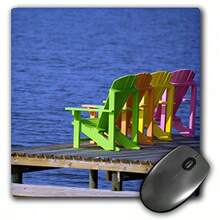 3dRose 8 x 8 x 0.25 Adirondack Chairs Orange Beach  USA Franklin Viola Mouse Pad mp_87277_1 - Naranja - Ver 6