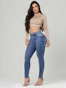 Women's Jeans That Shape, Lift, And Enhance The Buttocks SHOPLE A9 - Màu xanh lam - Xem 6