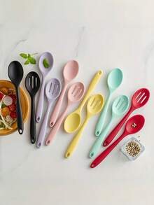 Bộ 2 thìa silicon, tích hợp thìa súp và thìa salad, dụng cụ nấu ăn chịu nhiệt trong nhà bếp. - Nhiều màu - Xem 9