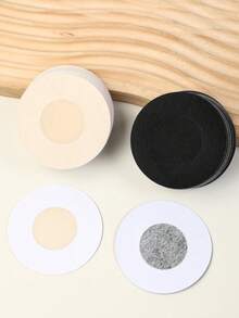 10/50/100pcs Disposable Women Invisible Nipple Covers, Seamless Breast Petals For Backless Dresses, Breathable Non-Woven Fabric, Skin Color & Black Available, Daily Essential - Multicolor - View 4