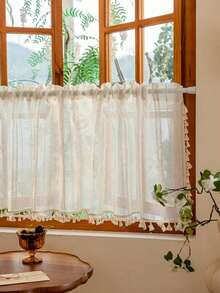 1pc Multi-Color Tassel Translucent Short Curtain - 1PC - View 4
