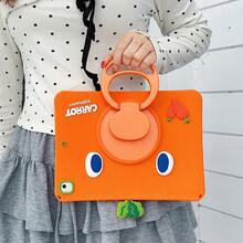 1 chiếc giá đỡ máy tính bảng hình củ cà rốt dễ thương, xoay 360°, tương thích với iPad 7/8/9, Air 5/4/3, iPad thế hệ thứ 9 10.2", Pro 11", ốp bảo vệ bằng silicon, mẫu mới 2022. - trái cam - Xem 7