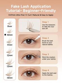 60pcs/Box Mermaid Segment Eyelash Extensions, Fashionable DIY Makeup Daily Wear False Eyelashes, Individual Cluster Lashes, Cartoon Style Eyelashes, Eyelash Extension Supplies - View 24