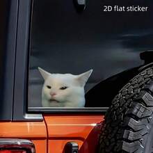 A Whimsical And Amusing Cat Decal Sticker; Suitable For Car Windows, Bumpers, Notebooks, Helmets, Motorcycles, And Other Animal Pet Gifts - A - View 3