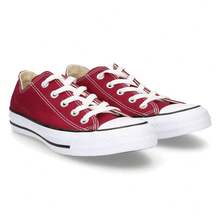 Converse Chuck Taylor Unisex Adults Maroon White Canvas Trainers - Maroon - View 8