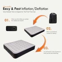 DIMAR GARDEN Colchón de aire tamaño con bomba integrada colchón hinchable de 18.5 pulgadas cama inflable para el hogar - gris - Ver 6