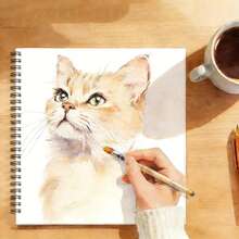 180克厚高白不渗墨素描本，21x21厘米方形螺旋装订素描本，30张大容量，适合艺术学生、水彩纸、绘画、涂鸦、ins风格素描本 - 彩色 - 查看 5