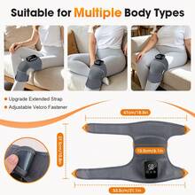 Hailicare Gray Cordless Knee Massager With Heat Vibration,Electric Heated Knee Brace,3 Heating Levels And 3 Modes,USB Rechargeable,Massage Knee Pad LCD Touch Screen Adjustable Extended Fastener Strap For Joint Discomfort,Suitable For Mother's Day Gift - Grey - View 5