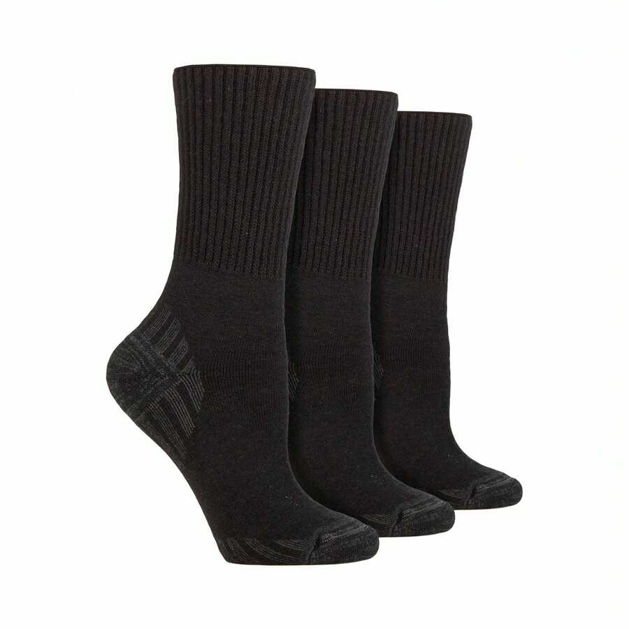 IOMI - 3 Pack Diabetic Walking Socks For Mens Non Elastic Extra Wide Seamless Hiking Socks - Black - View 1