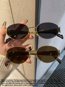 1/2pcs Women's Metal Round Frame Fashionable Retro Luxury Casual Glasses, Suitable For Daily Wear, Vacation, Travel - Multicolor - View 10