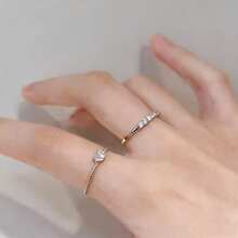 Niche Design Ring For Women, Two Pieces Set, Ins , Cool And Light Luxury, High-End Feel, Adjustable Opening, Index Finger Ring - Gold - View 5