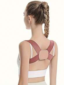 Corrector de postura ajustable, soporte para hombros y espalda para mujeres y hombres, soporte de fibra de poliéster para el pecho y la espalda, accesorios de sujetador, sin batería - Multicolor - Ver 5