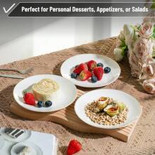 50/25/10/1pc White Gold Rim Round Dinner Plates, 7.5 Inch And 10.25 Inch, Solid Color Gold Rim Round Plates, Suitable For Wedding Desserts, Appetizers, Parties, Birthdays, Back To School, Holidays, Picnics, Christmas, Banquets And Restaurant Use, High-End Tableware, Plates, Dishware - White - View 5