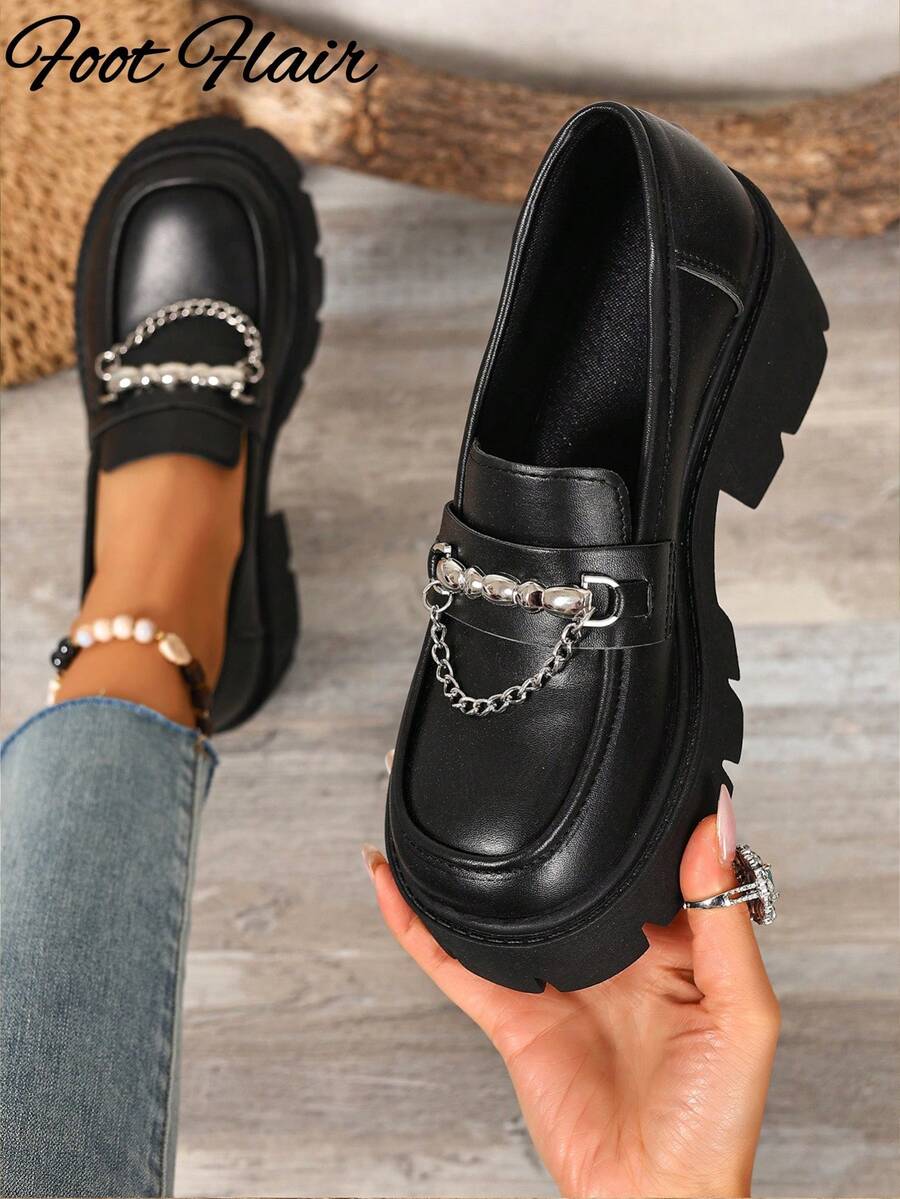 Giày nữ Foot Flair kiểu Mary Jane đế cao, gót vuông dày, quai ngang mắt cá chân, phong cách Y2K Goth Lolita Oxford cổ điển, thoải mái, phù hợp với đồng phục học sinh.