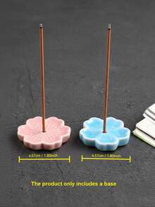 Quemador de incienso de flor de cerezo elegante, soporte de incienso de cerámica para decoración del hogar, quemador de incienso, decoración de oficina y sala de té, diseño de flor rosa linda, portavelas, decoración del hogar y regalo - Multicolor - Ver 13