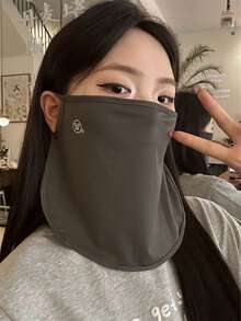 1pc Summer Breathable Ice Silk Sun Protection Face Mask, Thin UV-Blocking Neck Gaiter,Beach,Travel - Multicolor - View 5