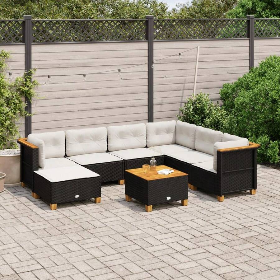 vidaXL Outdoor Tisch- und Stuhl-Sets - Schwarz - Übersicht 1