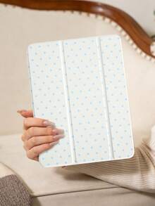 1件全透明壓克力外殼三折平板保護殼 淺藍波點彩繪設計 相容 iPad 10代/11代/10.2/10.5/Air4/Air5/10.9/Pro 11/Air 11-In.(M2)-2024/Pro 11-In.(M4)-2024/Air 11-Inch (M3) 2025/(A16) 11吋 11代 2025 Mini6/Mini7/Air1/Air2/9.7/Air 8(M4)2026(11-Inch) 機型 - 彩色 - 查看 2