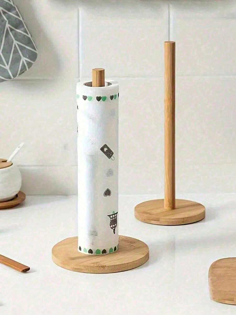 1 Giá đỡ khăn giấy bằng gỗ dạng đứng - Giá đựng khăn giấy nhà bếp và phòng ăn, Giá để cuộn giấy nhà bếp, Phụ kiện nhà bếp, Giá đựng khăn giấy nhà bếp, Giá đa năng - Nhiều màu - Xem 1