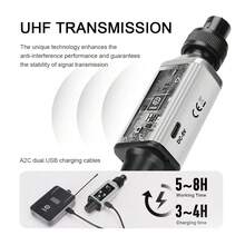 Sistema de monitoreo inalámbrico profesional LMBGM con transmisor y receptor de clip, carga USB, pantalla UHF HD, 16 frecuencias seleccionables, apto para conciertos, estudios de grabación, actuaciones en vivo, eventos al aire libre, disponible en opciones de 1 o 2 receptores - View 4