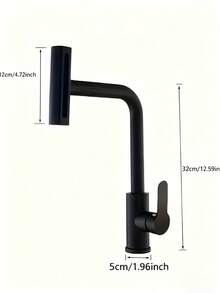 Grifo de cocina moderno de doble función con 4 modos, diseño de cascada de acero inoxidable con agua fría y caliente, surtidor alto con giro de 360°, con cabezal rociador y manijas de control dual, instalación de un solo orificio, apto para fregadero de cocina y tocador de baño, fácil instalación, accesorio moderno esencial para el hogar, ideal para renovación del hogar - Multicolor - Ver 4