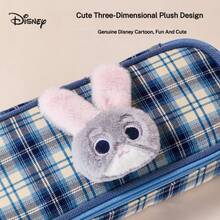 Estuche de lápices a cuadros de Disney Zootopia, caja de papelería estudiantil con diseño 3D lindo, bolsa de lápices de dibujos animados espaciosa y con múltiples capas - Una pieza - Ver 4