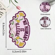 1pc English Phrase Embroidered Iron-On Patch, High-Quality Purple Ironing Applique Patch, Suitable For Sewing On Clothing, Backpacks, Canvas Bags And Hats - DIY Craft Accessory - A - View 2