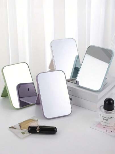 1个便携式桌面化妆镜，可折叠公主化妆镜，可爱宿舍书桌化妆镜