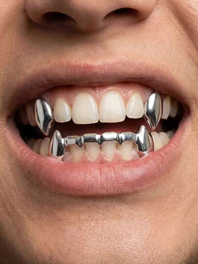 1 Set Personalized Punk Smooth Fang Tooth Decor, Unisex Teeth Jewelry For Holiday Party