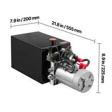 12 Quart Hydraulic Power Unit, Double Acting Dump Trailer Pump, 3200 PSI Max Relief Pressure & 0.91 GPM Flow Rate, DC 12V Hydraulic Pump With Metal Reservoir For Dump Trailer Car Lifting - 12 Quart - View 10