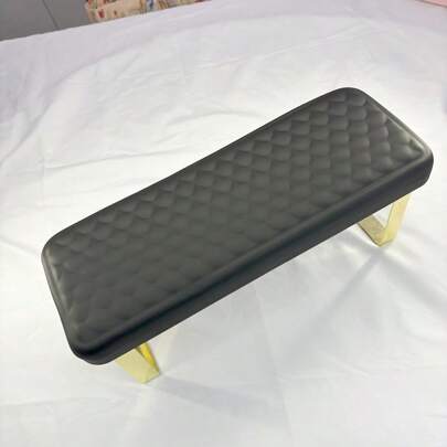Giá đỡ tay cao cấp dành cho thợ làm móng, gối kê tay ergonomic cho thợ làm móng với chân đế kim loại màu vàng, giá đỡ tay tương thích với đèn UV, đệm mút hoạt tính mềm mại hỗ trợ cổ tay cho móng acrylic, móng gel, sử dụng chuyên nghiệp tại salon và tại nhà, đế chống trượt, dễ lắp ráp, thiết kế tiết kiệm không gian, màu đen/trắng, phụ kiện cần thiết cho bàn làm móng.