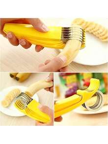 Stainless Steel Banana Slicer Dishwasher Fruit Vegetable Cutter Kitchen Bananas Strawberries Grapes - 1pcs - View 7