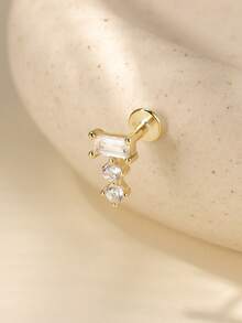 1只925纯银爪镶耳环，18K镀金耳骨/耳软骨/耳廓穿孔耳环，低过敏性首饰，适合女性和女孩日常佩戴，婚礼，派对，订婚等场合。 - 金色 - 查看 20