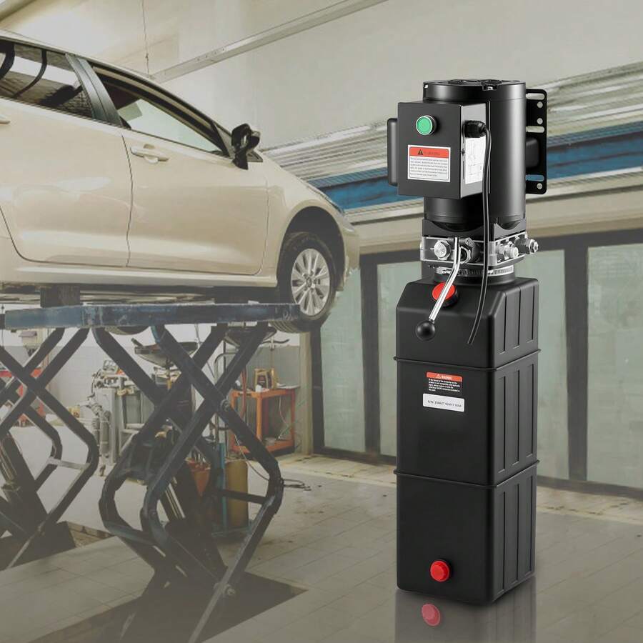 Hydraulic Pump Power Unit, AC 220-240V, 15 Quart Single Acting Hydraulic Unit, 6.3 L/Min Oil Flow, Max Discharge Pressure 22 MPa For Dump Truck, Auto Repair Garage, Car Lifting Platforms, Black - AC 220-240V, 15 Quart - View 1