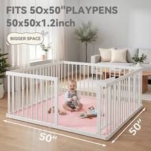 Ultra Soft Coral Fleece Baby Play Mat, 50*50inch For Baby Playpen, 1.2 Inch (3cm) Thick Tapete Para Bebe With Non-Slip Bottom Material,  Anti-Fall Design For Toddler Walking & Crawling, Splash-Proof Easy Clean Floor Cushion Mat For Nursery & Living Room, Multi-Use Decorative Floor Mat For Baby Room, Family Leisure Area & Pet Space, Premium Assorted Elegant Colors  And Various Sizes Available For All Indoor Household Daily Usea,Pink - 粉色 - 查看 7