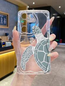 1 chiếc ốp lưng điện thoại tối giản bằng chất liệu TPU, họa tiết nửa con rùa biển, trong suốt, màu kem, chống rơi vỡ, tương thích với iPhone, Honor. - Trong sáng - Xem 9