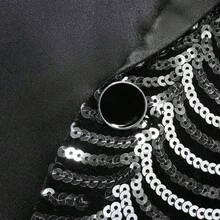 Men's Sequin Fish Scale Sequin Suit Jacket, Banquet Stage Performance Formal Wear, Party Nightclub Style - Silver - View 4