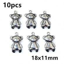 10 mặt dây chuyền hình động vật bằng thép không gỉ: cá, rùa, ong, gấu, dùng để trang trí vòng cổ, vòng tay, bông tai, phụ kiện trang sức DIY. - Mặt dây chuyền bằng thép không gỉ - Xem 26