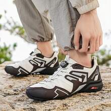 Men's Sports Training Shoes With Striped Design, Featuring Excellent Traction. Suitable For All Seasons, Especially For Hiking And Running Activities - White-brown - View 6
