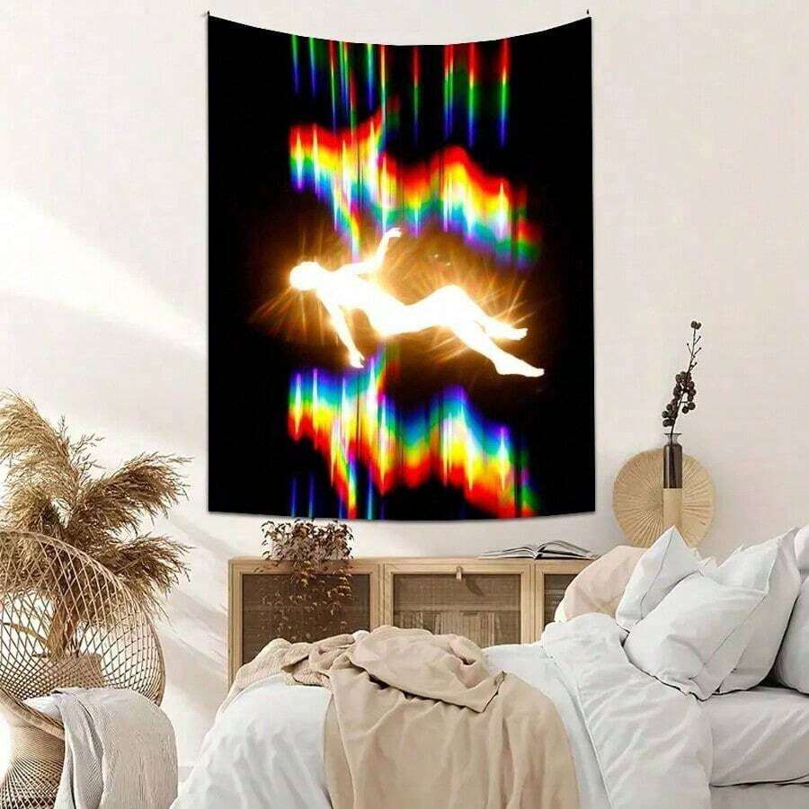 1pc Abstract Art Velvet Tapestry, Sexy Female Art Hanging Cloth, Falling Parallel World Art Image Wall Backdrop Cloth Tapestry Suitable For Living Room Office Bedroom Home Decoration Gifts Birthday Graduation (With Hook) - Tapestries, Wall Tapestry, Aesthetic Tapestry, Bohemian Tapestry, Mandala Tapestry, Cool Wall Hanging, Room Decor Tapestry, Hippie Tapestry, Boho Decor, Easy To Hang Art, Tapestry For Bedroom, Wall Deocr, Backdrop, Arch Backdrop, Flags For Bedroom - 多色的 - 查看 1