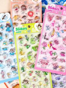 【2026新品】彩色3D环氧树脂贴纸 - Max系列 - 可爱女孩、可爱动物、海洋生物、美味食物 - 防水、可重复使用、可重新定位、自粘、高品质树脂 - 完美适用于智能手机、手机壳、笔记本电脑、台式电脑、平板电脑、文具、笔记本、日记本、计划本、剪贴簿、马克杯、水瓶 - 多色[款式/包裝隨機] - 查看 6