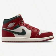 Nike Jordan AJ 1 Mid Men's Pure Platinum/Sail/Midnight Green  DQ8426-105 - 紅綠色 - 查看 2