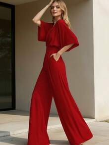 Women Jumpsuits - Red - View 4