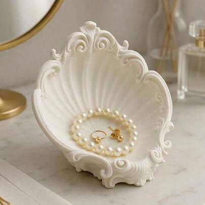 1个3D打印贝壳形首饰托盘，创意实用小礼物，新年礼物