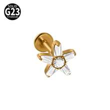 1 chiếc khuyên tai titan G23 đính đá Zirconia hình ngôi sao, khuyên môi, khuyên vành tai, khuyên sụn tai, khuyên tai hình lục giác, khuyên tai dạng vít. - Như thể hiện trong hình ảnh - Xem 11